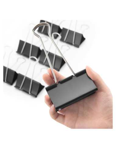 Clips de Carpeta Jumbo OWLKELA 3 Pulgadas 6 Pcs Negros