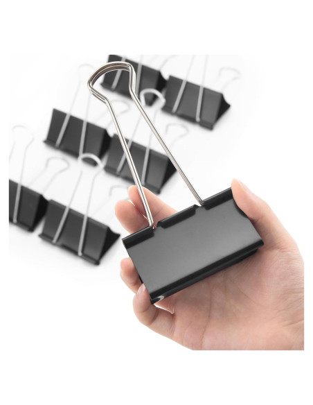 Clips de Carpeta Jumbo OWLKELA 3 Pulgadas 6 Pcs Negros Clips de Carpeta Jumbo OWLKELA 3 Pulgadas 6 Pcs Negros