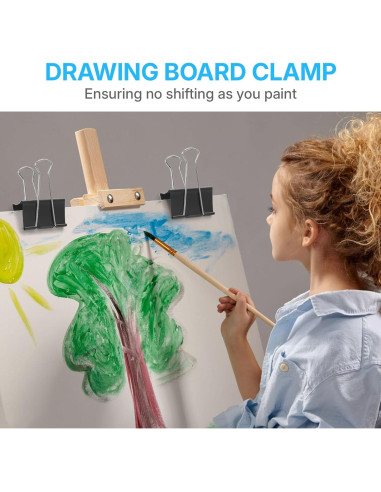 Clips de Carpeta Jumbo OWLKELA 3 Pulgadas 6 Pcs Negros