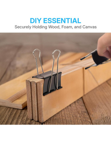 Clips de Carpeta Jumbo OWLKELA 3 Pulgadas 6 Pcs Negros