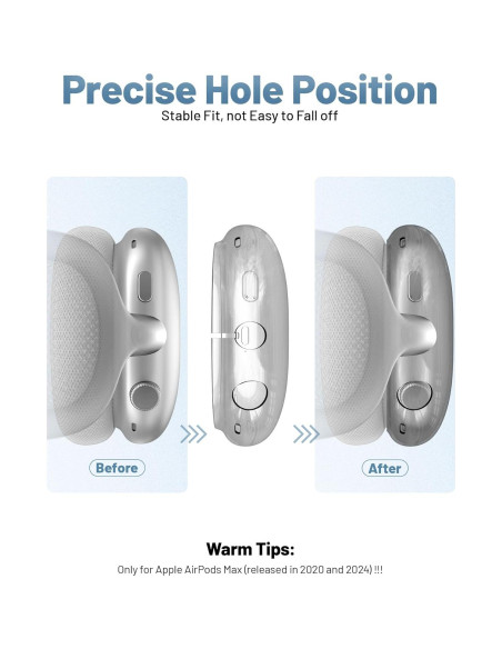 Cubiertas de Silicona Cverny para AirPods Max 2020/2024 - Negro