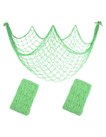 Paquete de 2 Redes de Pesca Decorativas Verde Manzana 203x102 cm