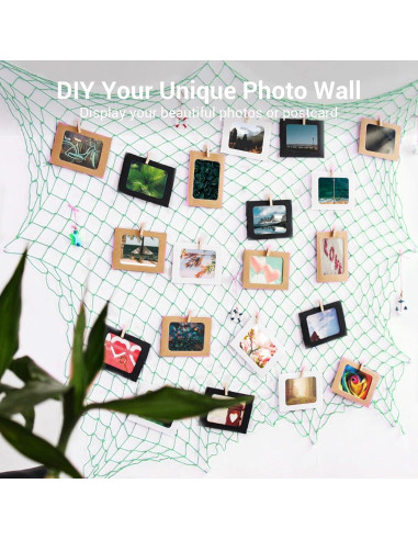 Paquete de 2 Redes de Pesca Decorativas Verde Manzana 203x102 cm