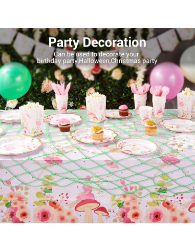 Paquete de 2 Redes de Pesca Decorativas Verde Manzana 203x102 cm