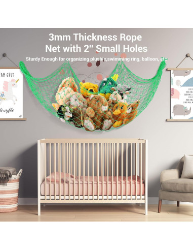 Paquete de 2 Redes de Pesca Decorativas Verde Manzana 203x102 cm