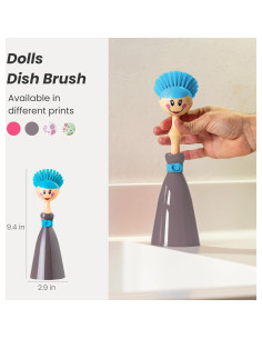 Cepillo de Platos Vigar con Mango Ergonómico y Soporte Vestido 2