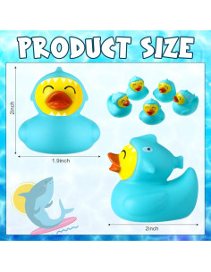 Patitos de Goma Flotantes PullCrease - Tiburón Azul (12 Pcs) 2