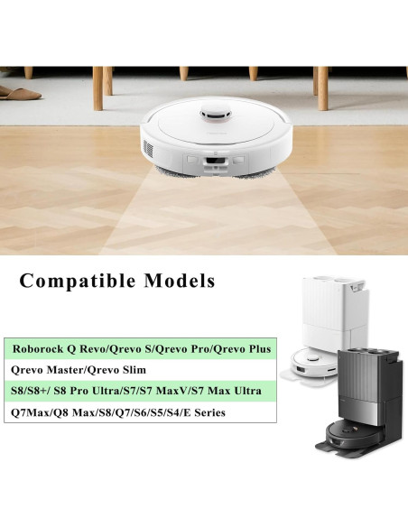 Cepillos Laterales Soniicmomo para Roborock Q Revo y S8 - 6 Piezas