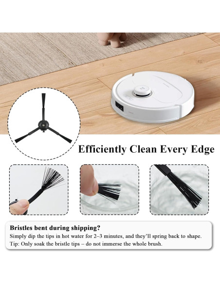 Cepillos Laterales Soniicmomo para Roborock Q Revo y S8 - 6 Piezas