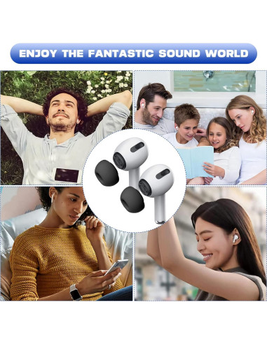 Puntas de Silicona W&Y para AirPods Pro - 6 Pares, Negro