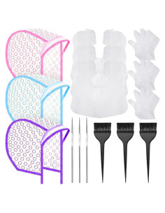 Kit de Coloración de Cabello Boao - 3 Gorras, 3 Brochas, Guantes