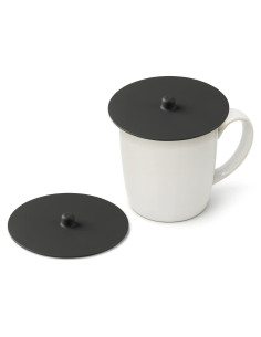Carrotez 2 Tapas de Silicona Reutilizables para Tazas - Negro