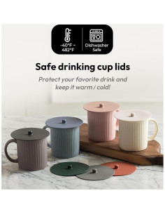 Carrotez 2 Tapas de Silicona Reutilizables para Tazas - Negro 2