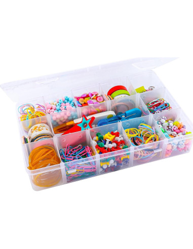 Caja Organizadora de Plástico Exptolii Grande 15 Compartimentos 28x16 cm