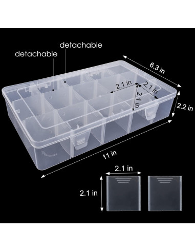 Caja Organizadora de Plástico Exptolii Grande 15 Compartimentos 28x16 cm