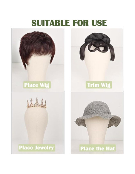 Cabeza de Maniquí de Lienzo ZKSWT 23" con Soporte y Accesorios