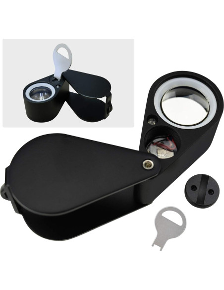 Lupa de Joyero 15x DANOPLUS con LED UV y Lente Triplete 21mm