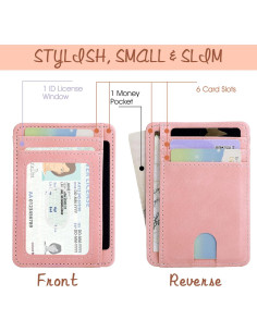 Estuche para Tarjetas de Crédito Giantree Rosa con Bloqueo RFID 2