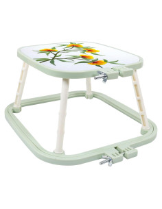 Soporte de Bordado Trapezoidal Guofa - 2 Aros Ajustables Verde