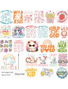 25 Piezas Parche de Transferencia de Calor HstorDesg 20cm 2