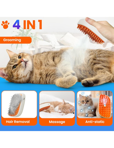 Cepillo de Vapor para Mascotas Wikiazon - Acicalamiento Eficaz