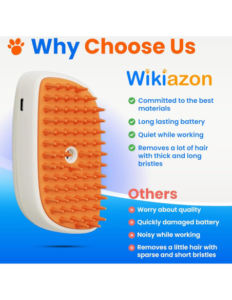 Cepillo de Vapor para Mascotas Wikiazon - Acicalamiento Eficaz