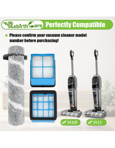 Rodillo y Filtro Repuesto Rebirthcare 3930F para Bissell CrossWave 2