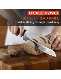 Cuchillo de Pan Serrado Offset BOLEXINO 22.86 cm Acero Inoxidable 2