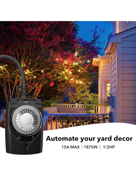 Temporizador Mecánico HBN para Exterior 24 Horas 15A Temporizador Mecánico HBN para Exterior 24 Horas 15A