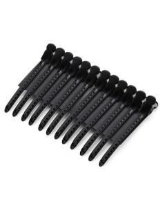 12 Clips de Pelo de Metal Drayas 9.5cm Antideslizantes Negro