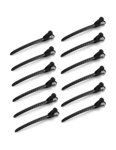 12 Clips de Pelo de Metal Drayas 9.5cm Antideslizantes Negro 2