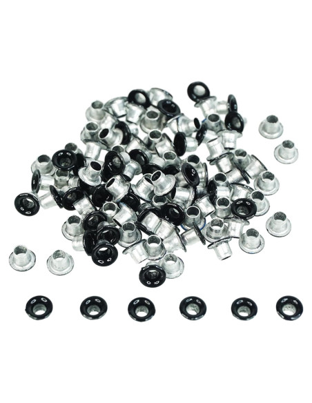 Ojetes Quicklet de Aluminio FoRapid 1/8" (3mm) Negro - 200 PCS