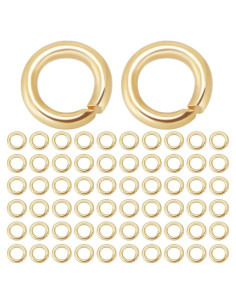Beebeecraft 600 Anillas Abiertas de Salto 4mm Oro 18K Inoxidable