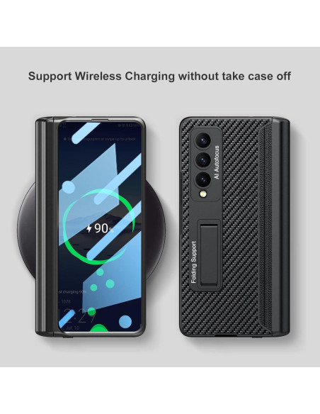 Funda Samsung Galaxy Z Fold 4 con Soporte para S Pen - Fibra de Carbono Funda Samsung Galaxy Z Fold 4 con Soporte para S Pen - Fibra de Carbono