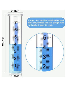 Tubo de Reemplazo para Pluviómetro MOFUNSILY 21x5.5 cm 2 Piezas 2
