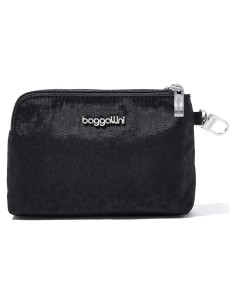 Baggallini Pouch RFID Desmontable para Mujeres - Leopardo Negro