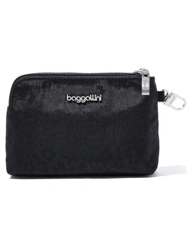 Baggallini Pouch RFID Desmontable para Mujeres - Leopardo Negro