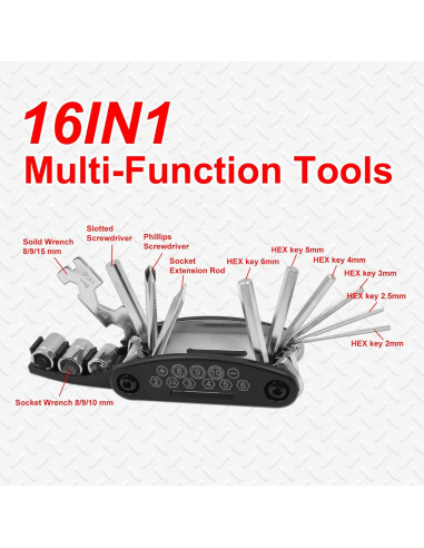 Kit de Herramientas BVRILA 15 en 1 para Bicicletas