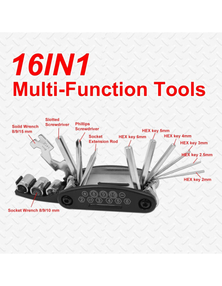 Kit de Herramientas BVRILA 15 en 1 para Bicicletas