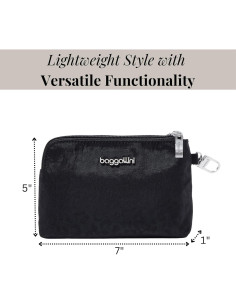 Baggallini Pouch RFID Desmontable para Mujeres - Leopardo Negro 2
