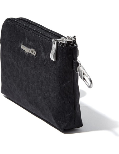 Baggallini Pouch RFID Desmontable para Mujeres - Leopardo Negro