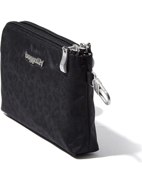 Baggallini Pouch RFID Desmontable para Mujeres - Leopardo Negro