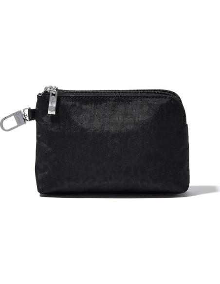 Baggallini Pouch RFID Desmontable para Mujeres - Leopardo Negro