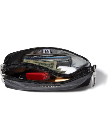 Baggallini Pouch RFID Desmontable para Mujeres - Leopardo Negro