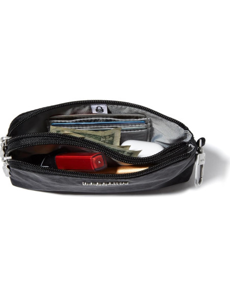 Baggallini Pouch RFID Desmontable para Mujeres - Leopardo Negro
