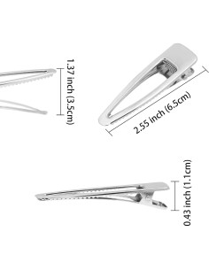 20 Clips de Pelo de Metal Plateado Pato POMCOUS - Antideslizantes 2