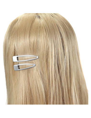 20 Clips de Pelo de Metal Plateado Pato POMCOUS - Antideslizantes