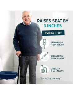 Elevador de Asiento de Inodoro Lunderg 7.62 cm Azul - Espuma Firme 2