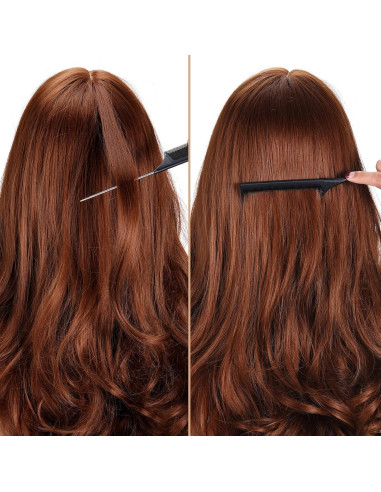 3 Peines de Cola de Rata Leinuosen de Acero Inoxidable Negro