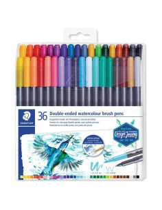 Marcador de Pincel de Acuarela Staedtler 3001 TB36, 36 Colores